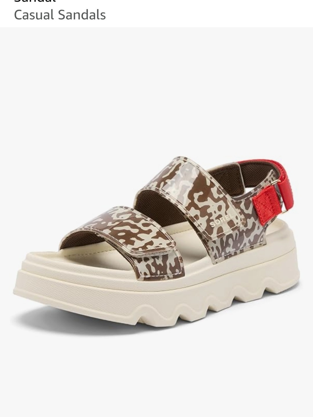 Sorel Kids Camouflage Sandal with Red Heel Strap
